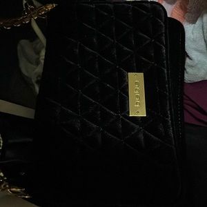 Bebe black velvet purse